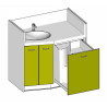 Meuble de change 1 cuve - 1100x700/550mm - Papouille
