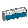 Meuble de change 2 cuves - 3440 x 700mm - Papouille