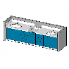 Meuble de change 2 cuves - 3440 x 700mm - Papouille