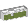 Meuble à langer 1 baignoire, 2 lavabos, 1 change debout - 33 - Papouille