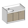 Meuble à langer 1 cuve - 1500(L)x850(Pf)mm - Papouille