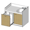 Table à langer avec 1 baignoire- 1200(L)x850(Pf)mm - Papouille