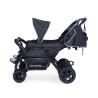 Quadruple Stroller - 4 Children - Black + Rain Cover + Sun C - Papouille