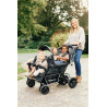 Quadruple Stroller - 4 Children - Black + Rain Cover + Sun C - Papouille