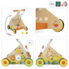 Chariot de marche Multi-Activités Lapin en bois - Papouille