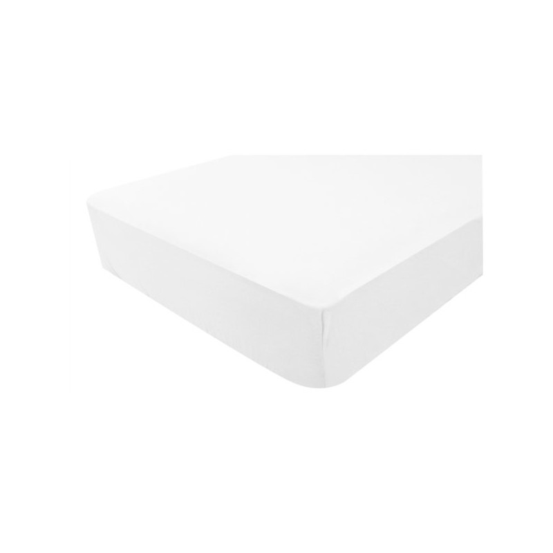 Drap housse jersey imperméable 60 x 120 cm blanc - Papouille