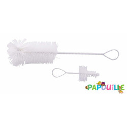 2 goupillons flexibles standards pour biberons et tétines - Papouille