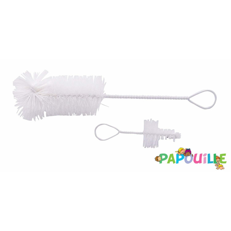 2 goupillons flexibles standards pour biberons et tétines - Papouille