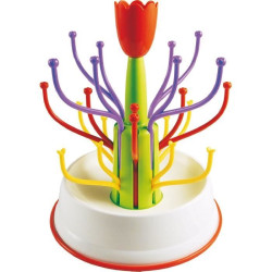 Égouttoir sèche biberons à tige tulipe rouge - Papouille