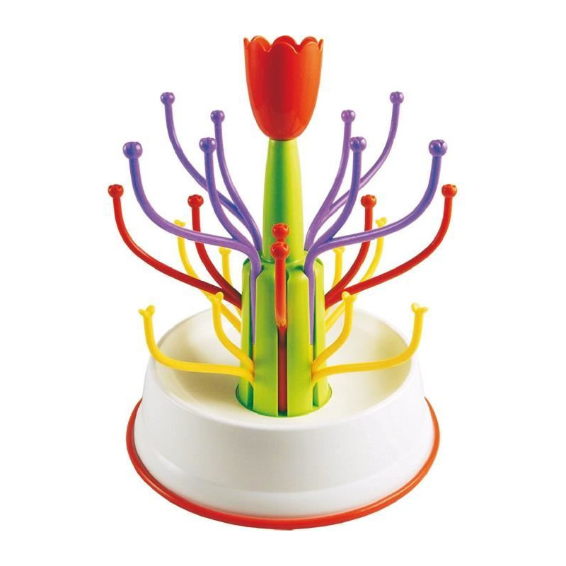 Égouttoir sèche biberons à tige tulipe rouge - Papouille