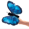 Marionnette à doigt - Papillon Morpho bleu - Papouille