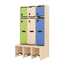 Garde-robe 3 places avec assise - T1 - Papouille