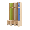 Garde-robe 3 places avec assise - T1 - Papouille