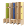 Garde-robe 5 places avec assise - T1 - Papouille