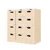 Meuble de rangement 12 bacs - MELU - Papouille