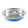 Assiette 3 compartiments avec ventouse - Bleu - Papouille