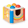Jeu de maillet arc-en-ciel - 6 éléments - Papouille
