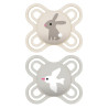 2 sucettes silicone 0-2 mois - MAM - Papouille