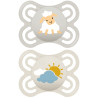 2 sucettes silicone 2-6 mois - MAM Perfect  - Papouille