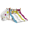 Structure de jeux 3 toboggans - Tobo'Gliss fixations courtes - Papouille