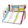 Structure de jeux 3 toboggans - Tobo'Gliss fixations courtes - Papouille