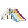 Structure de jeux 3 toboggans H 114 cm - Tobo'Gliss fixation - Papouille