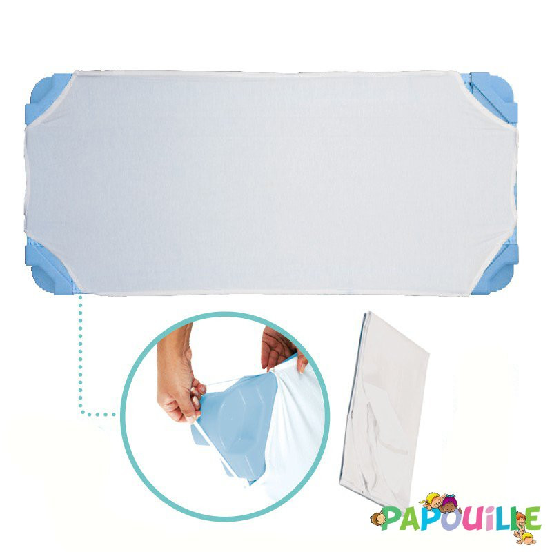 Drap housse plateau pour couchette poly-coton 131x58cm blanc - Papouille