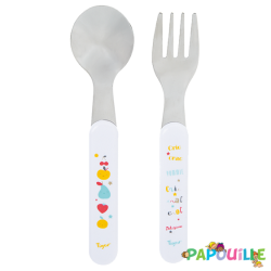 Set de 2 couverts inox 2eme age - Papouille