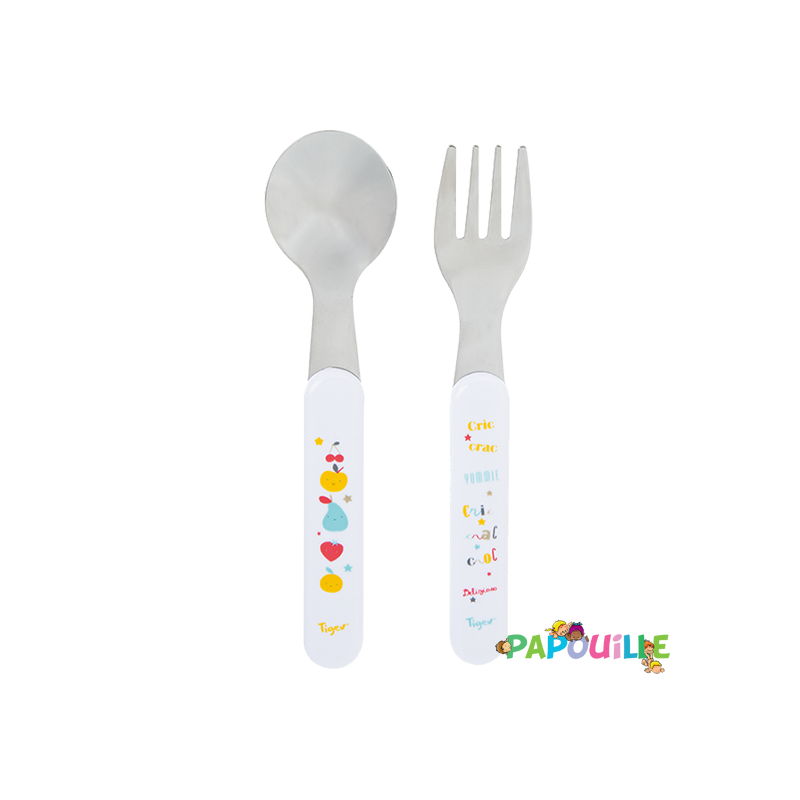 Set de 2 couverts inox 2eme age - Papouille