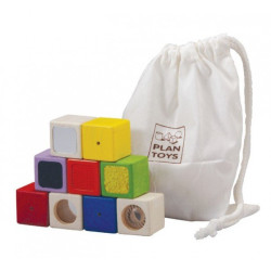 9 blocs sensoriels en bois montessori - Papouille
