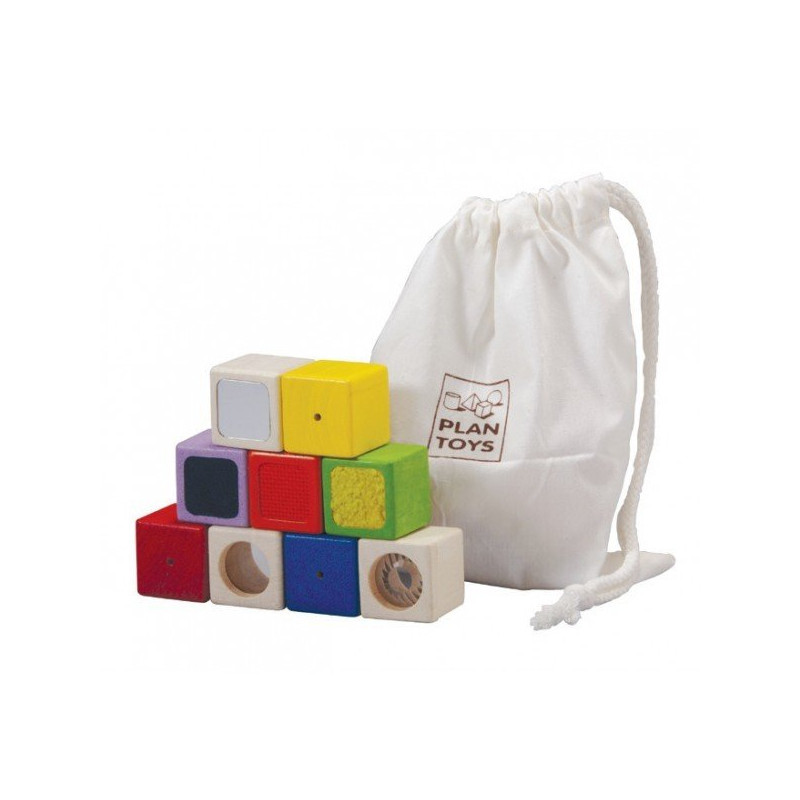 9 blocs sensoriels en bois montessori - Papouille