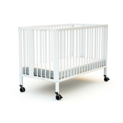Lit pliant bois blanc pro avec roulettes - Papouille