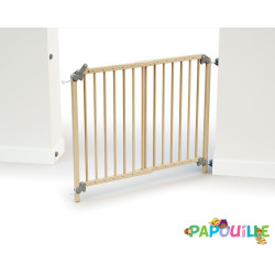 Barrière de sécurité portillon enfant amovible 73-110cm natu - Papouille
