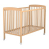 Lit à barreaux en bois réglable 3 hauteurs 60x120cm vernis - - Papouille