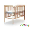 Lit à barreaux en bois réglable 3 hauteurs 60x120cm vernis - - Papouille