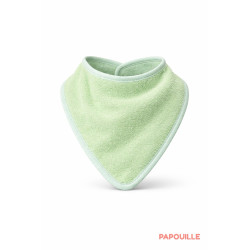 Bavoir bandana coton éponge 21 x 12cm bleu - Papouille