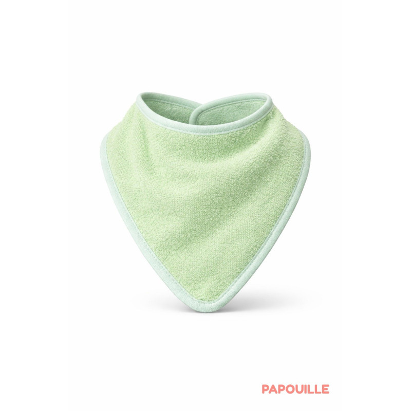 Bavoir bandana coton éponge 21 x 12cm bleu - Papouille