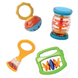 Coffret hochet musical bébé carnaval - Papouille