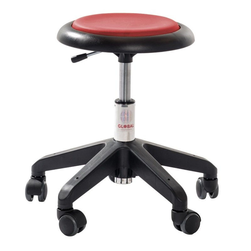Tabouret rembourré réglable en hauteur Micro simili-cuir Rou - Papouille