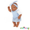 Poupée corps dur sans cheveux 30cm métis robe bleu - Papouille