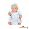 Poupée corps dur sans cheveux 30cm européenne robe bleu - Papouille