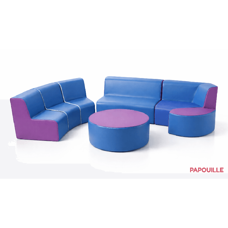 Ensemble 7 modules avec canapé, sièges et table en mousse pv - Papouille