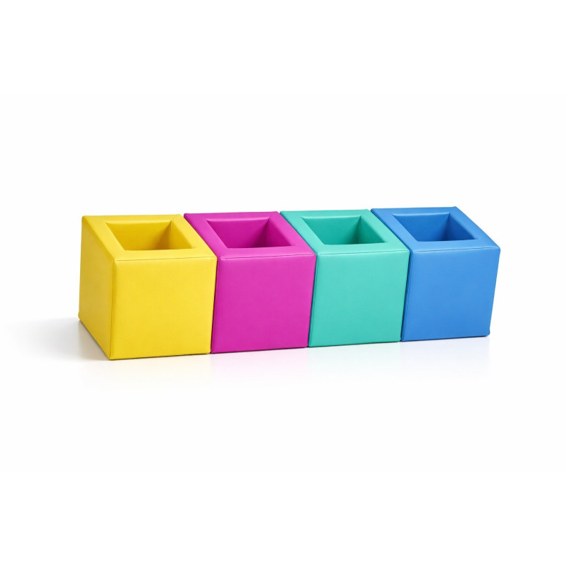 4 cubes de rangement coloris assortis - Papouille