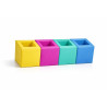 4 cubes de rangement coloris assortis - Papouille