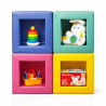 4 cubes de rangement coloris assortis - Papouille