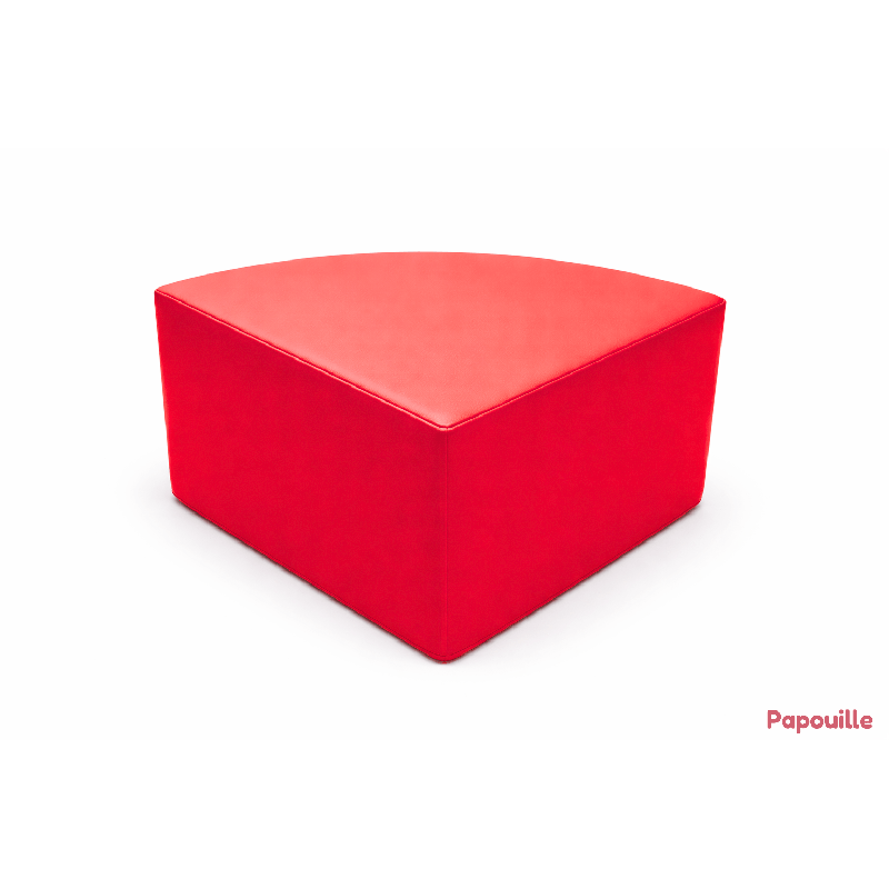 Pouf 1/4 rond en mousse pvc h.25 cm rouge - Papouille