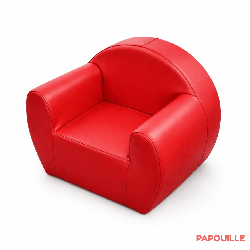 Fauteuil enfant pdg club mousse pvc uni 20 cm rouge - Papouille