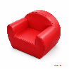 Fauteuil enfant pdg club mousse pvc uni 20 cm rouge - Papouille