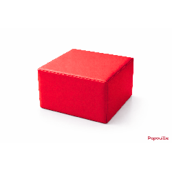 Pouf cube en mousse pvc h.25cm rouge - Papouille