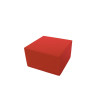 Pouf cube en mousse pvc h.25cm rouge - Papouille
